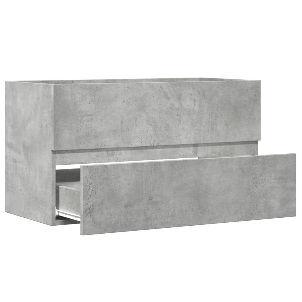 betonszürke szerelt fa függő fürdőszobaszekrény 80x38,5x45 cm