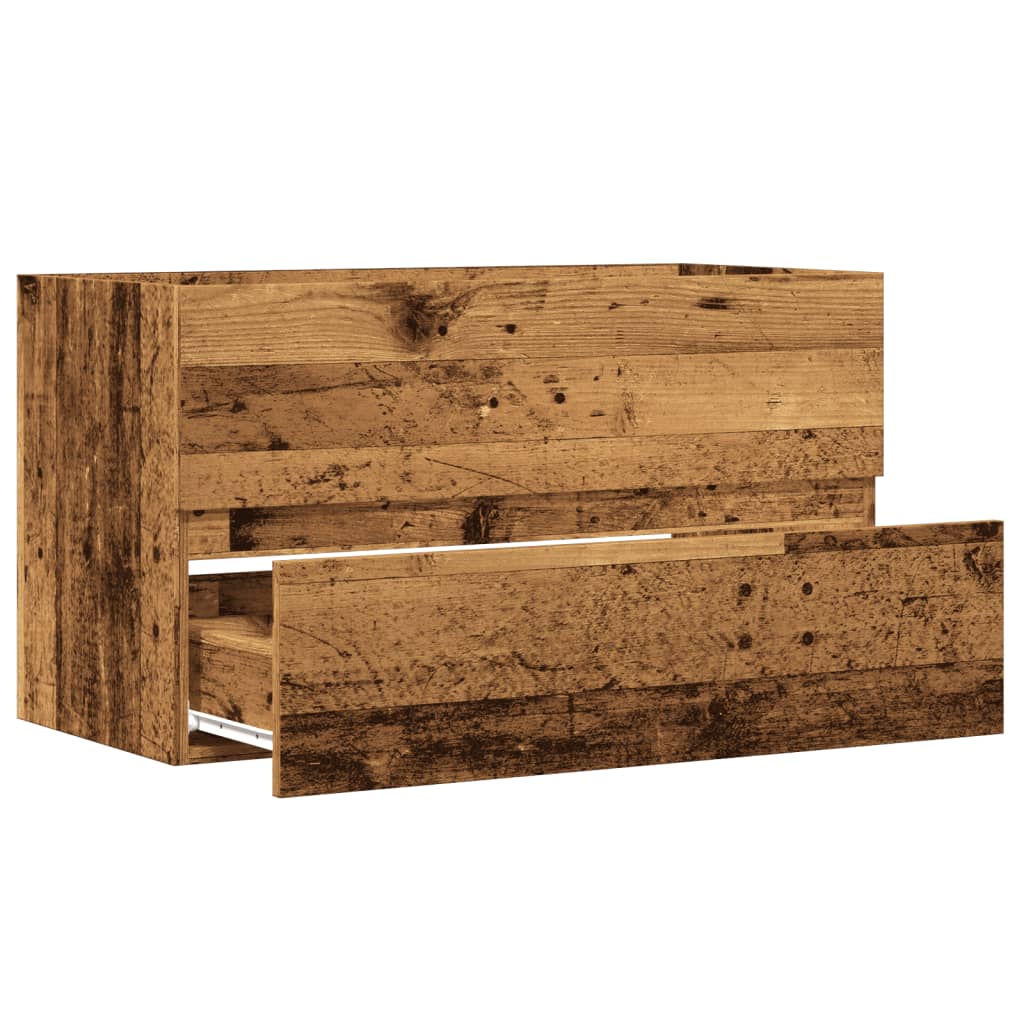 antik fa színű szerelt fa függő fürdőszobaszekrény 80x38,5x45cm