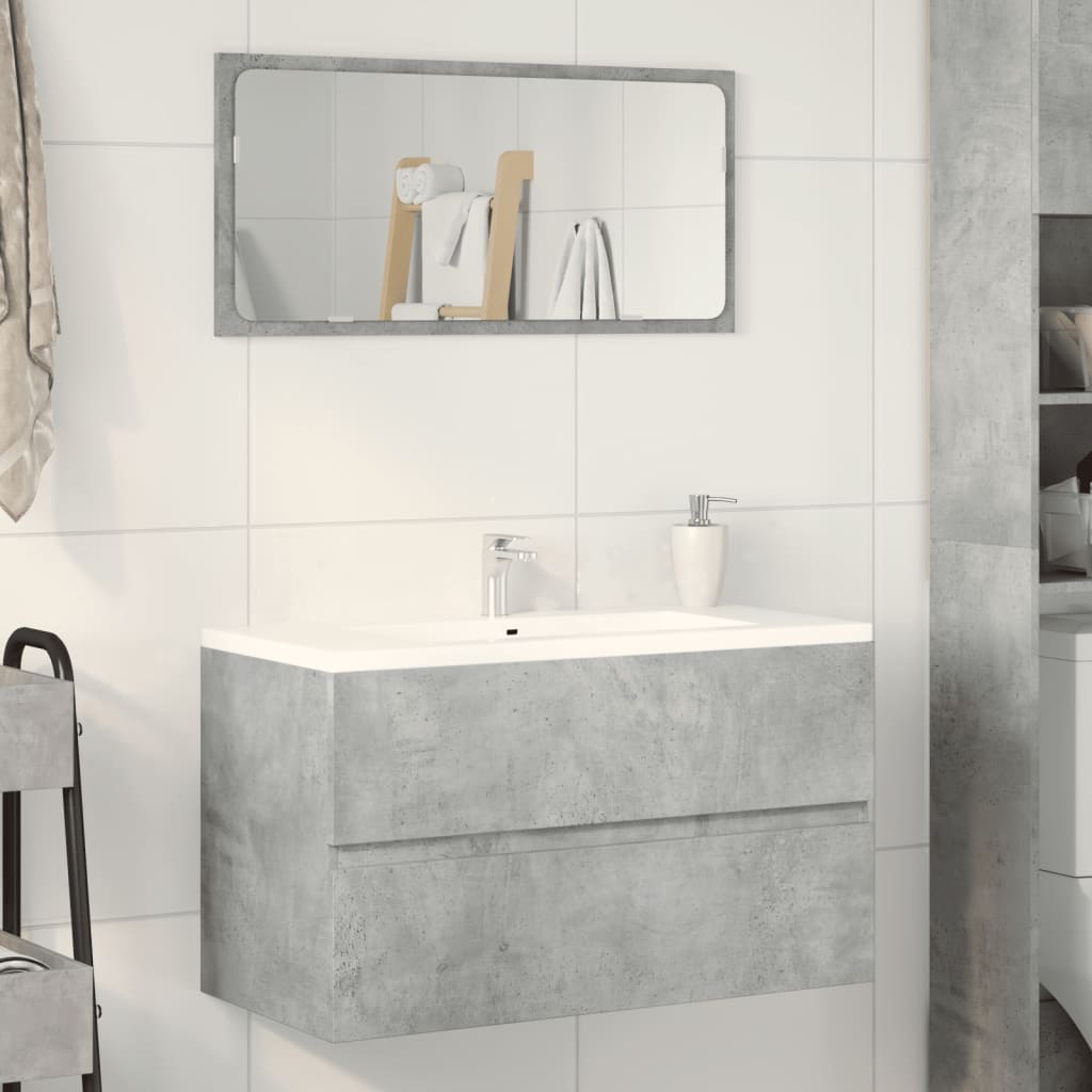betonszürke szerelt fa mosdószekrény 90 x 38,5 x 45 cm