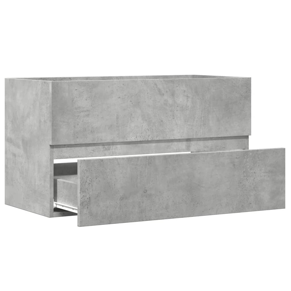 betonszürke szerelt fa mosdószekrény 90 x 38,5 x 45 cm