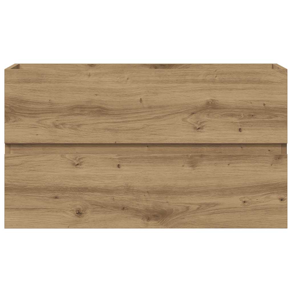 kézműves tölgy színű szerelt fa mosdószekrény 90 x 38,5 x 45 cm
