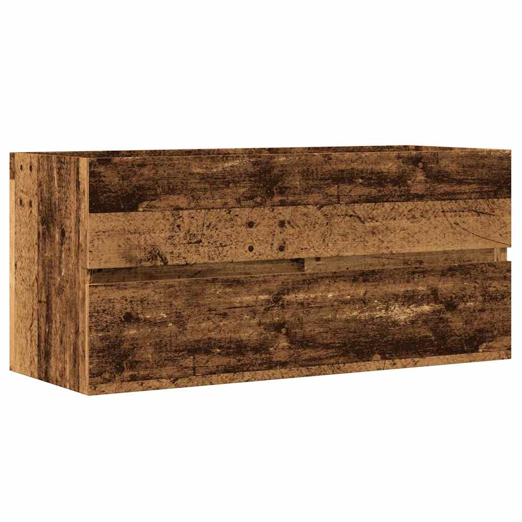 antik fa színű szerelt fa mosdószekrény 100 x 38,5 x 45 cm