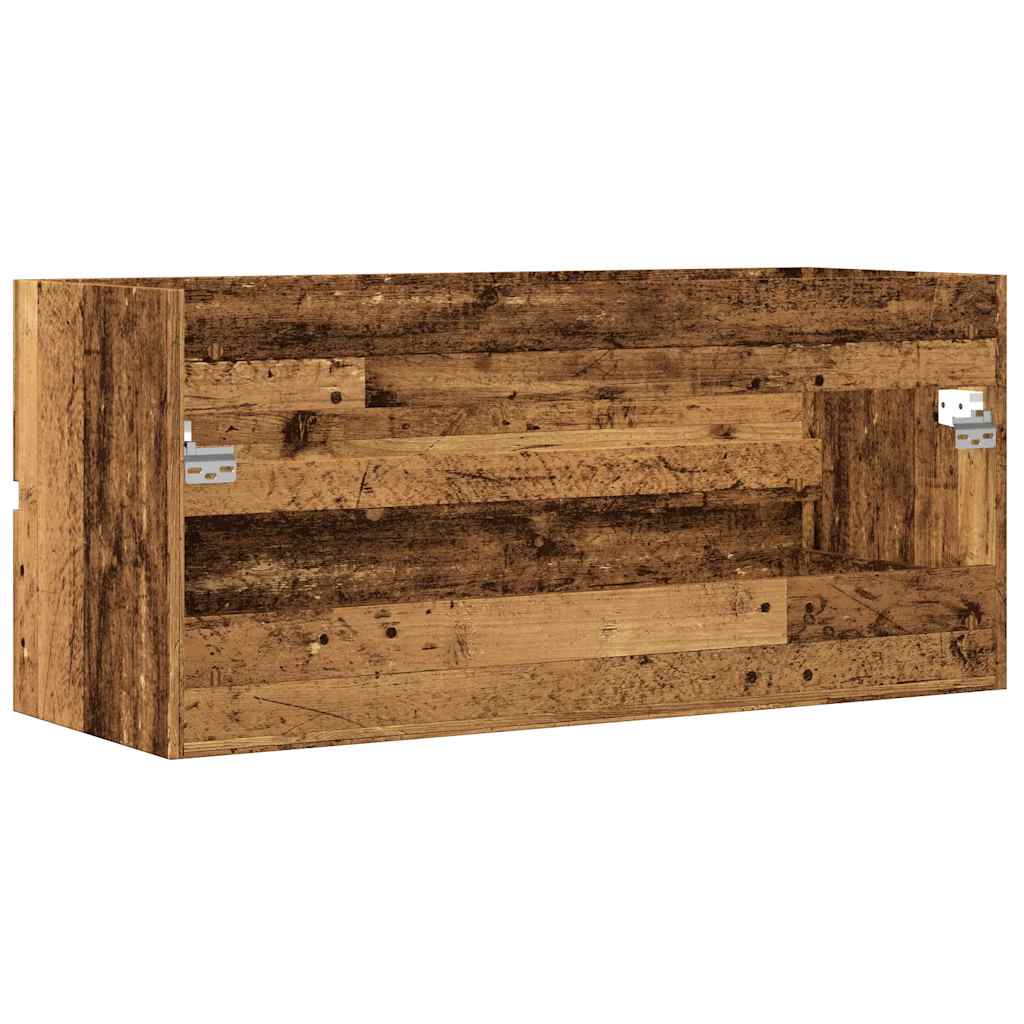 antik fa színű szerelt fa mosdószekrény 100 x 38,5 x 45 cm