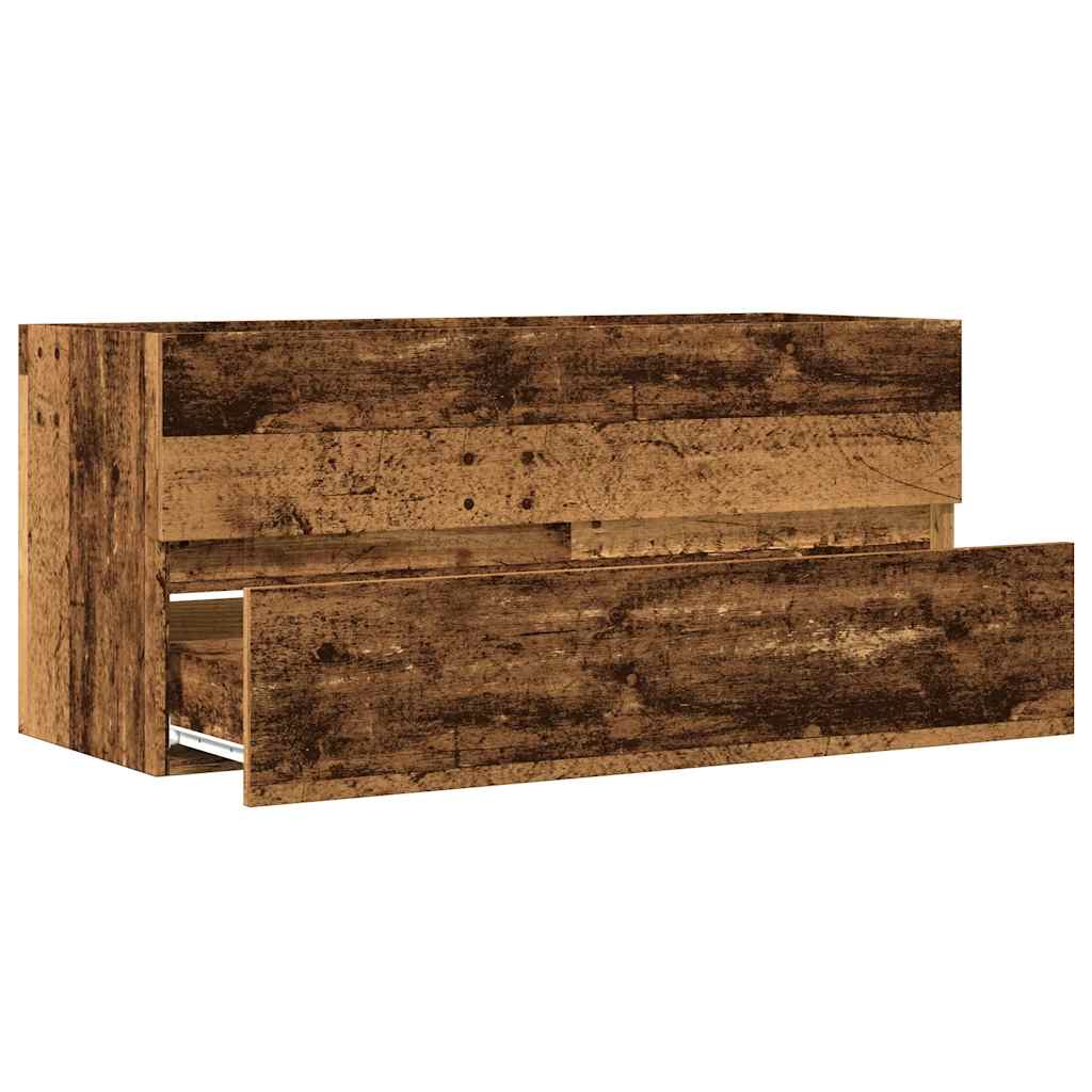 antik fa színű szerelt fa mosdószekrény 100 x 38,5 x 45 cm
