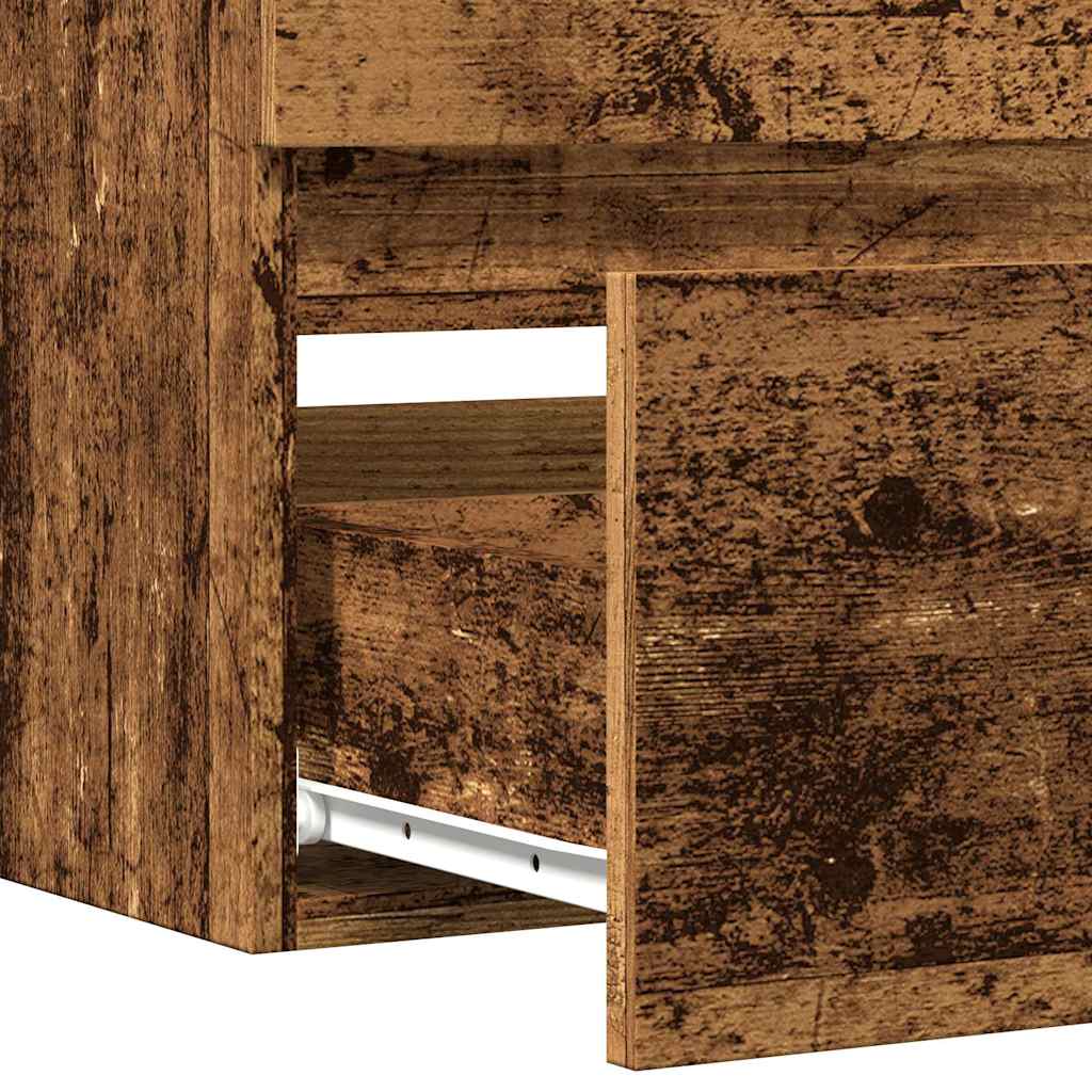 antik fa színű szerelt fa mosdószekrény 100 x 38,5 x 45 cm