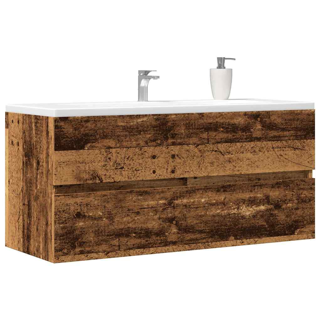 antik fa színű szerelt fa mosdószekrény 100 x 38,5 x 45 cm