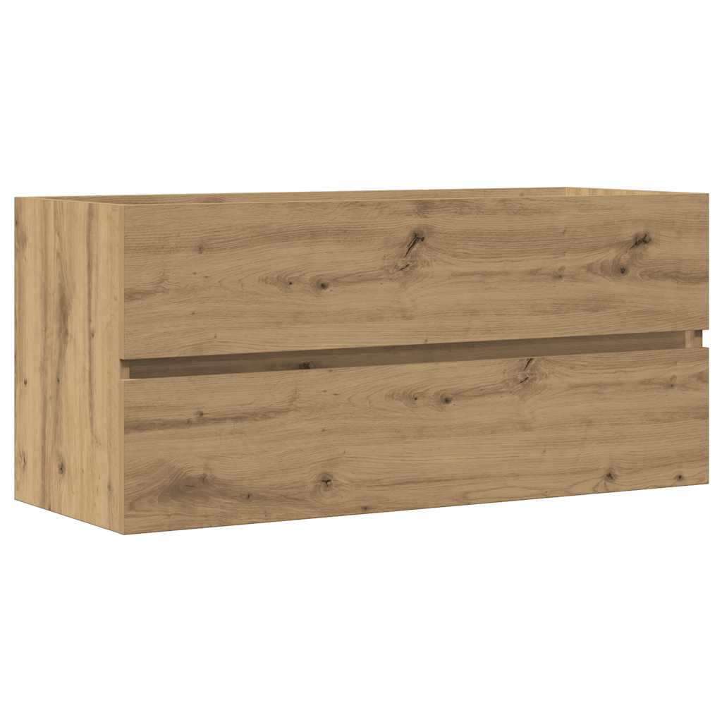 kézműves tölgy színű szerelt fa mosdószekrény 100 x 38,5 x 45cm
