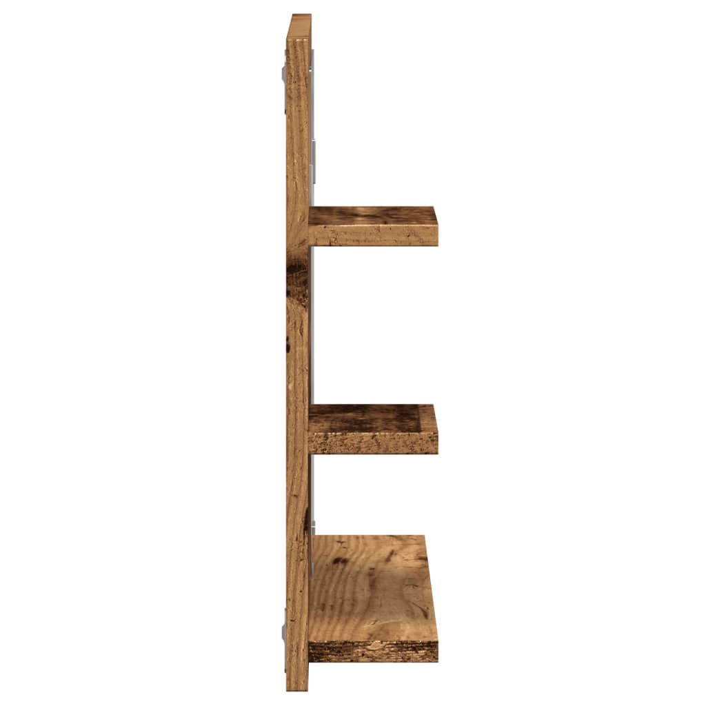 antik fa színű tükrös fürdőszobaszekrény 60 x 10,5 x 45 cm