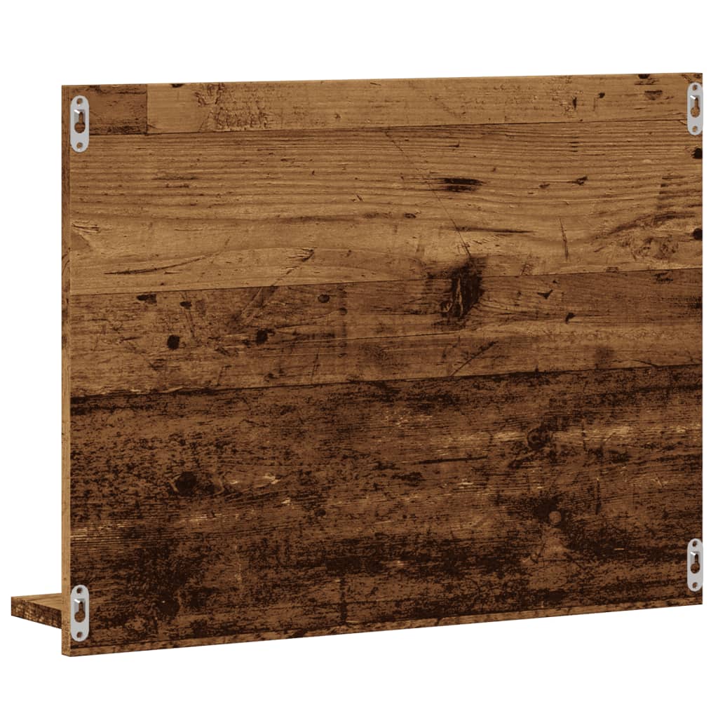 antik fa színű tükrös fürdőszobaszekrény 60 x 10,5 x 45 cm
