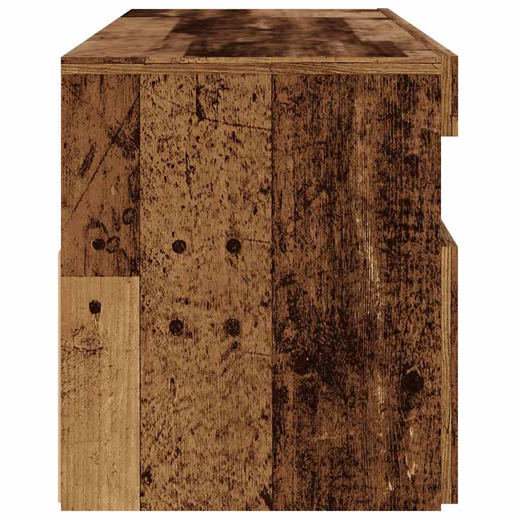 antik fa színű szerelt fa TV-szekrény LED-ekkel 120x35x40 cm