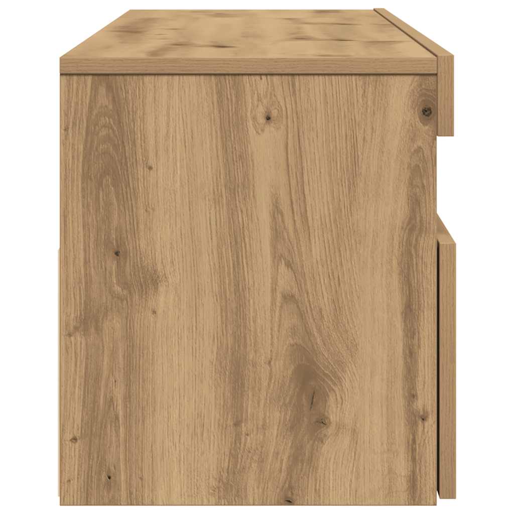 kézműves tölgy szerelt fa TV-szekrény LED-ekkel 120x35x40 cm