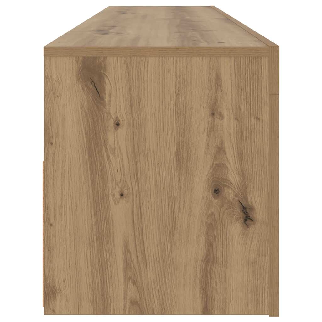 kézműves tölgy szerelt fa TV-szekrény LED-ekkel 120x35x40 cm