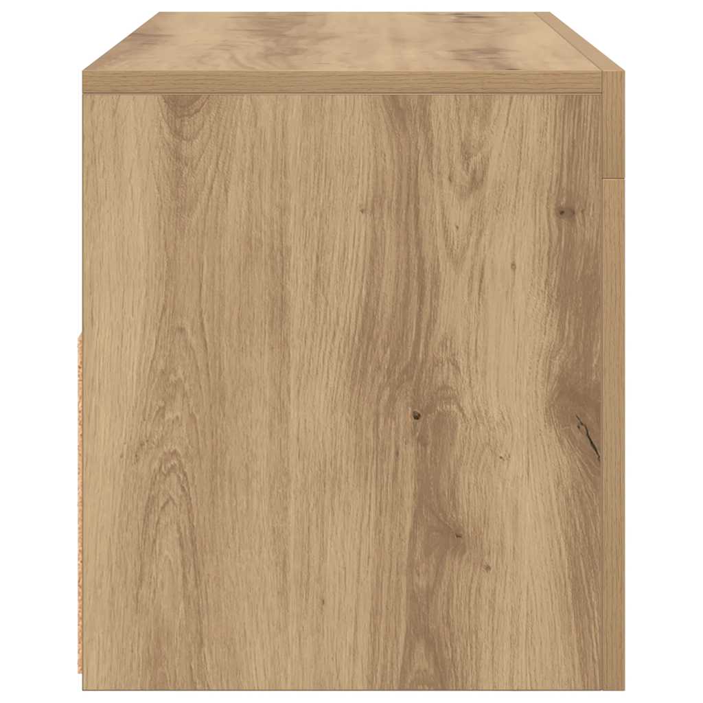 kézműves tölgy szerelt fa TV-szekrény LED-ekkel 90x35x40 cm