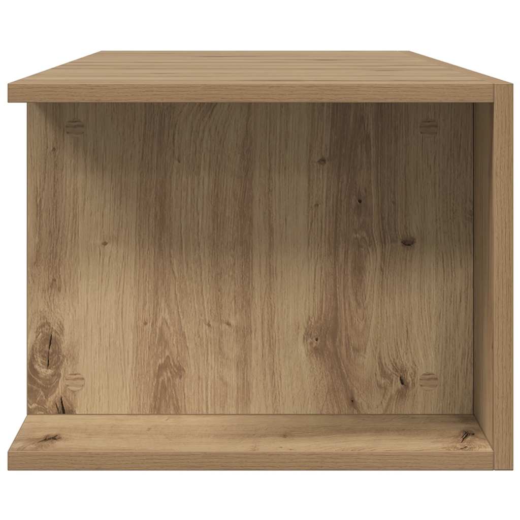kézműves tölgy szerelt fa TV-szekrény LED-ekkel 135x39x30 cm