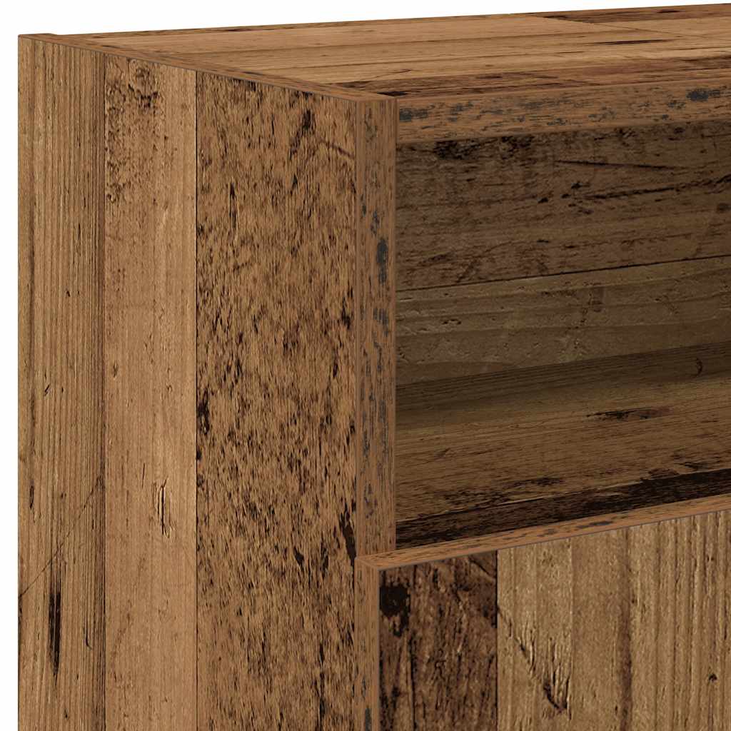 antik fa színű szerelt fa TV-szekrény LED-ekkel 120x30x50 cm