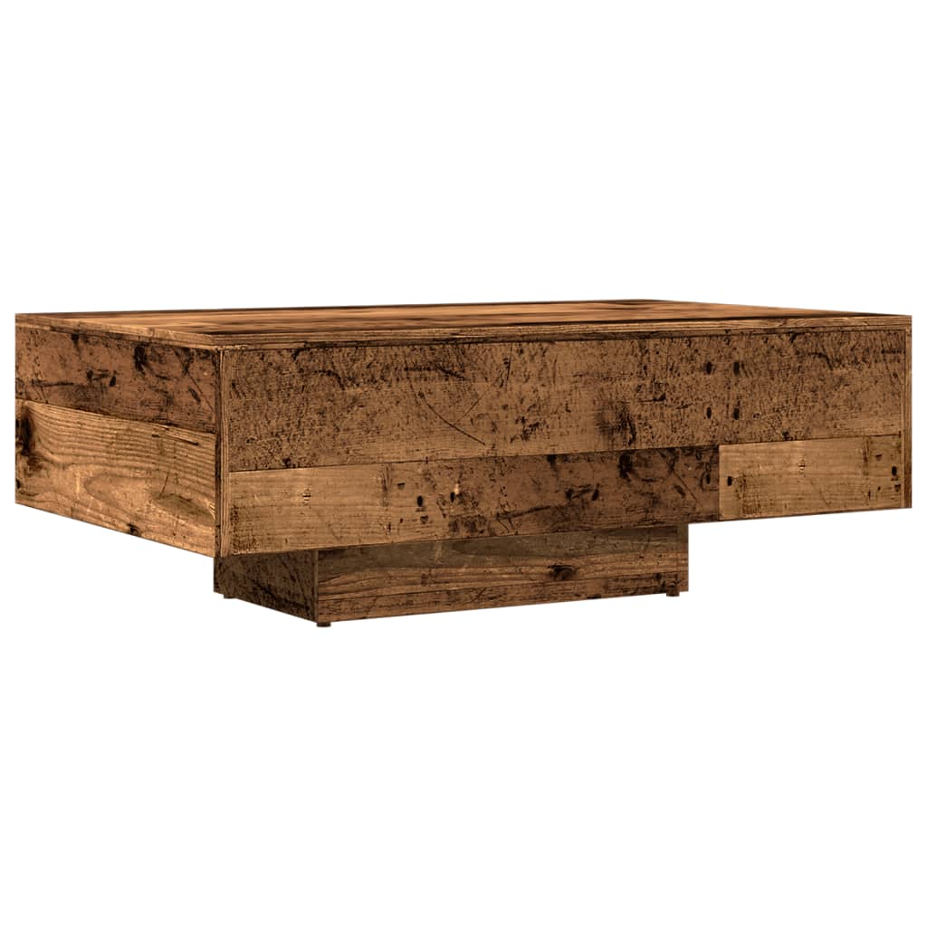 antik fa színű szerelt fa dohányzóasztal 85 x 55 x 31 cm