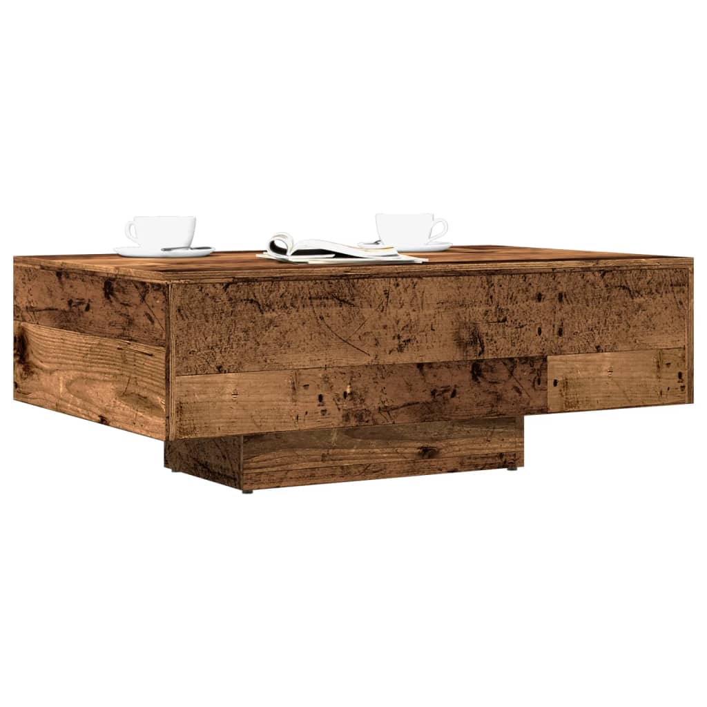 antik fa színű szerelt fa dohányzóasztal 85 x 55 x 31 cm