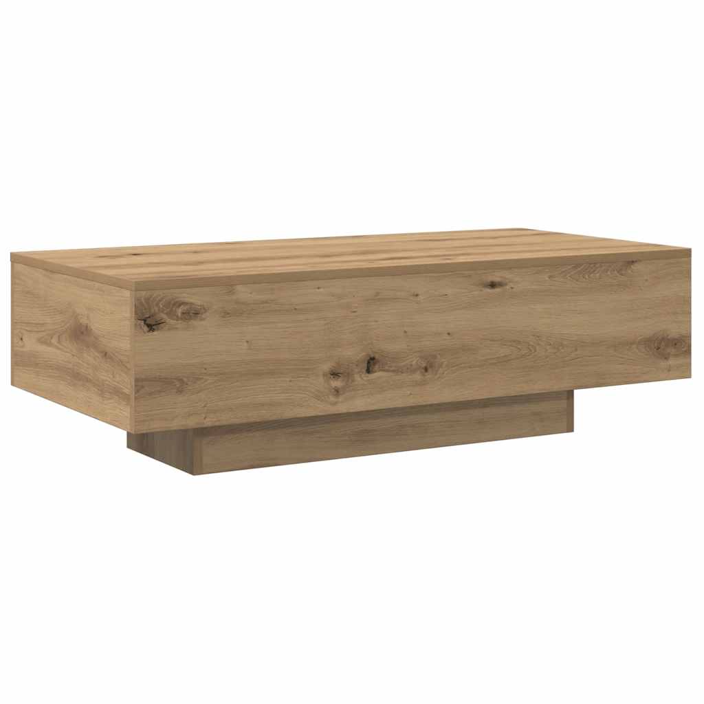 kézműves tölgy színű szerelt fa dohányzóasztal 100x49,5x31 cm
