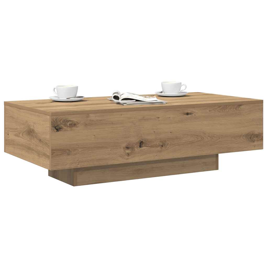 kézműves tölgy színű szerelt fa dohányzóasztal 100x49,5x31 cm