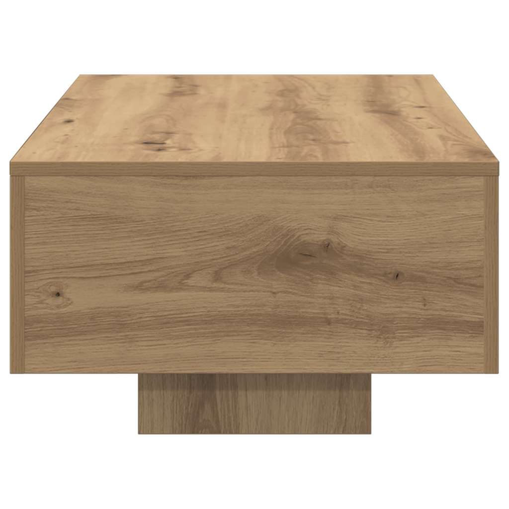 kézműves tölgy színű szerelt fa dohányzóasztal 100x49,5x31 cm