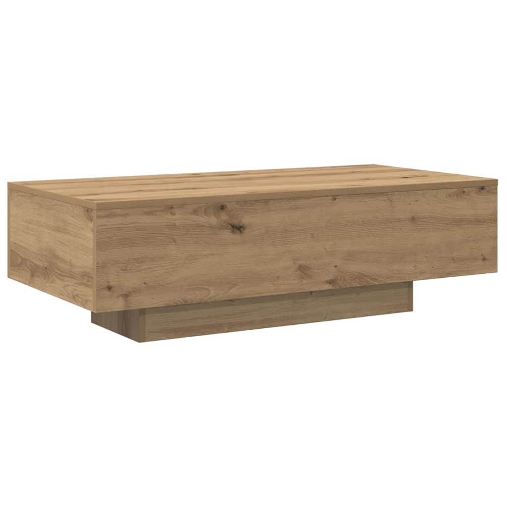 kézműves tölgy színű szerelt fa dohányzóasztal 100x49,5x31 cm