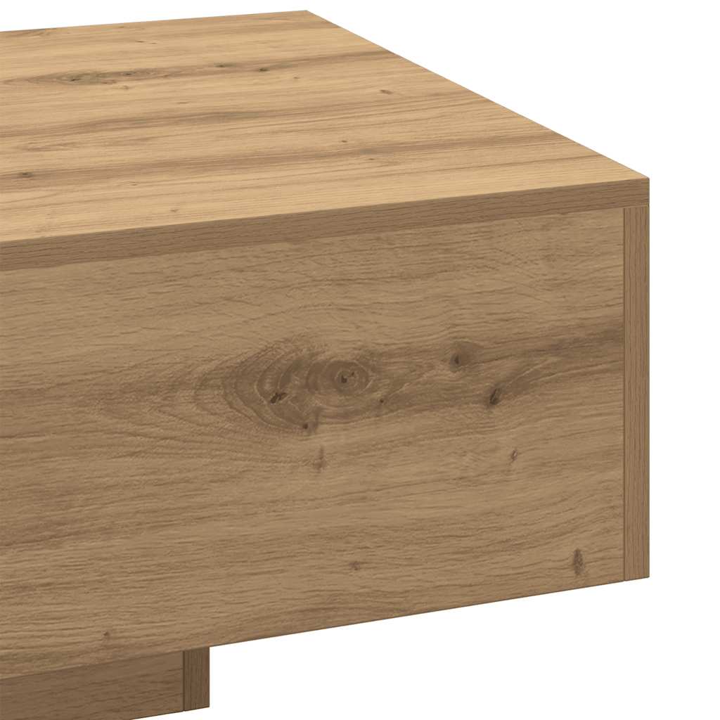 kézműves tölgy színű szerelt fa dohányzóasztal 100x49,5x31 cm