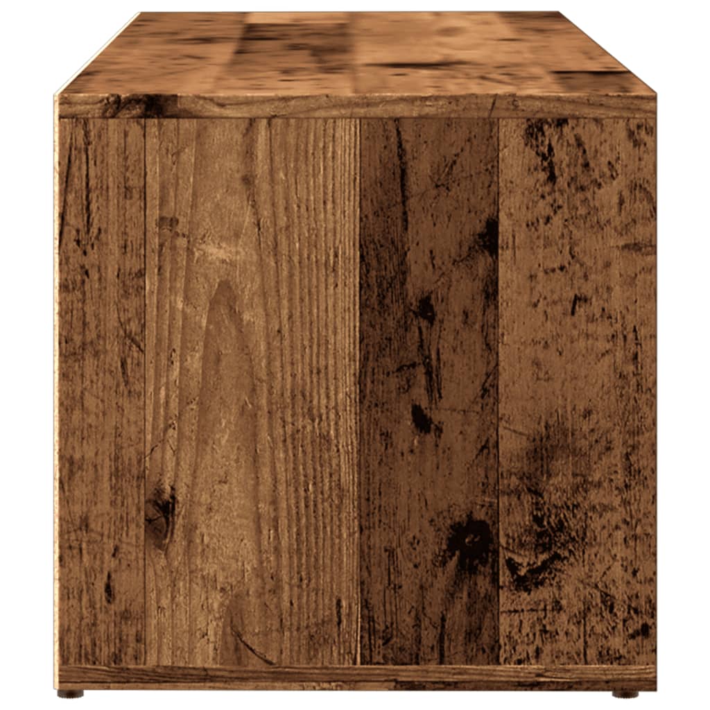 antik fa színű szerelt fa cipőtároló pad 105 x 35 x 35 cm