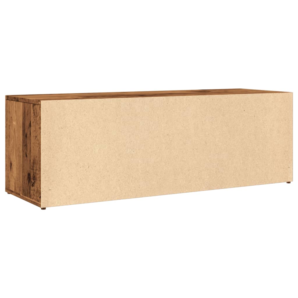 antik fa színű szerelt fa cipőtároló pad 105 x 35 x 35 cm