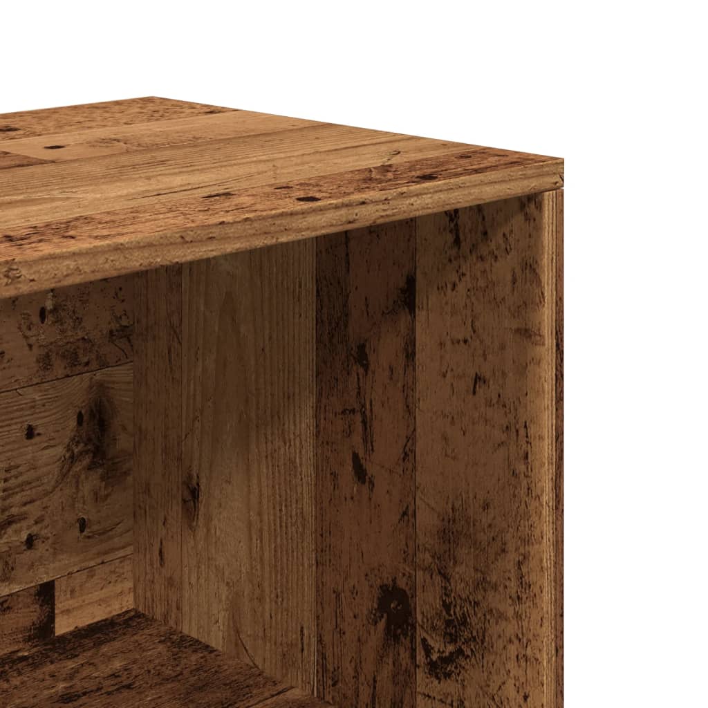 antik fa színű szerelt fa cipőtároló pad 105 x 35 x 35 cm