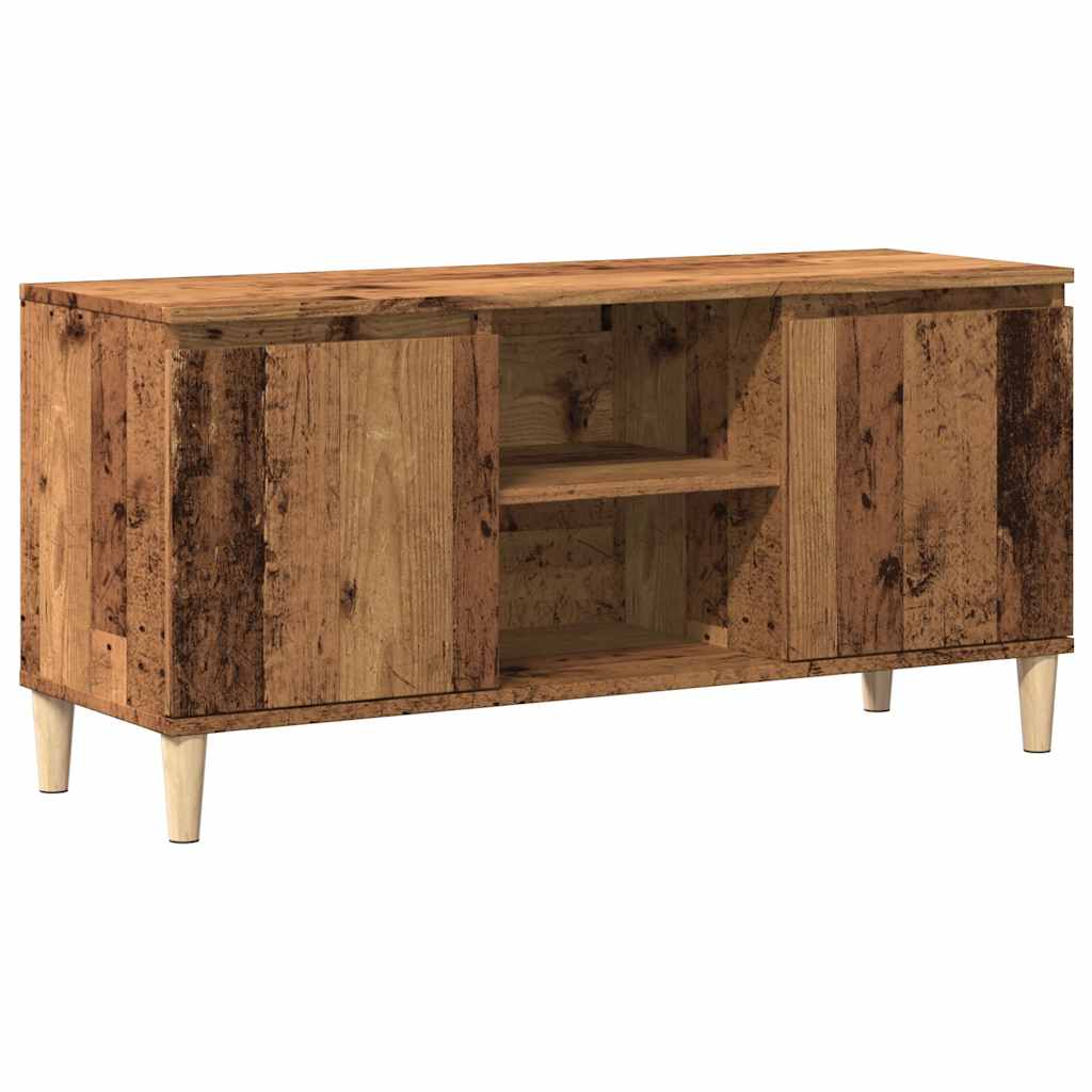 antik fa színű szerelt fa TV-szekrény 102 x 35 x 50 cm