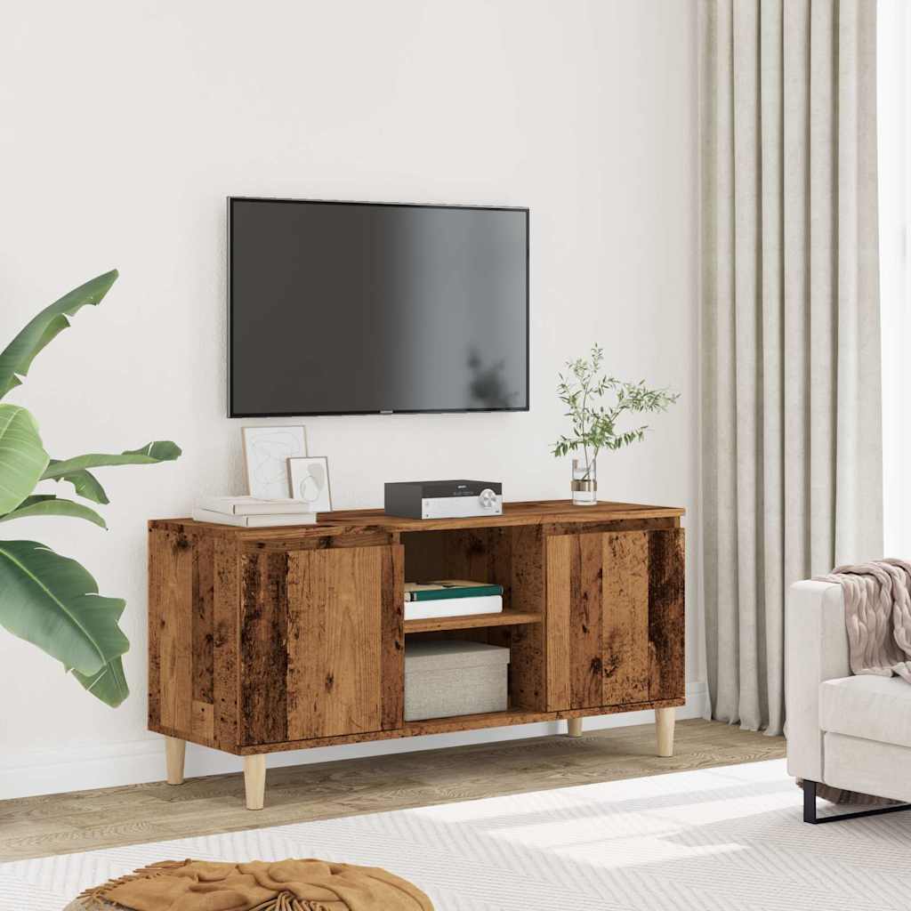 antik fa színű szerelt fa TV-szekrény 102 x 35 x 50 cm