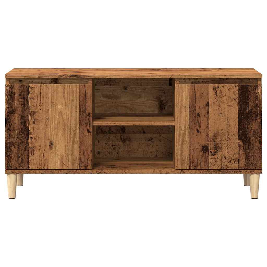 antik fa színű szerelt fa TV-szekrény 102 x 35 x 50 cm