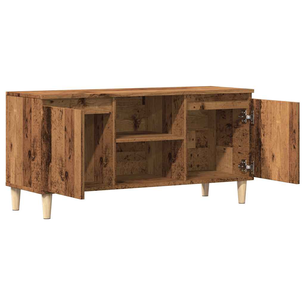 antik fa színű szerelt fa TV-szekrény 102 x 35 x 50 cm