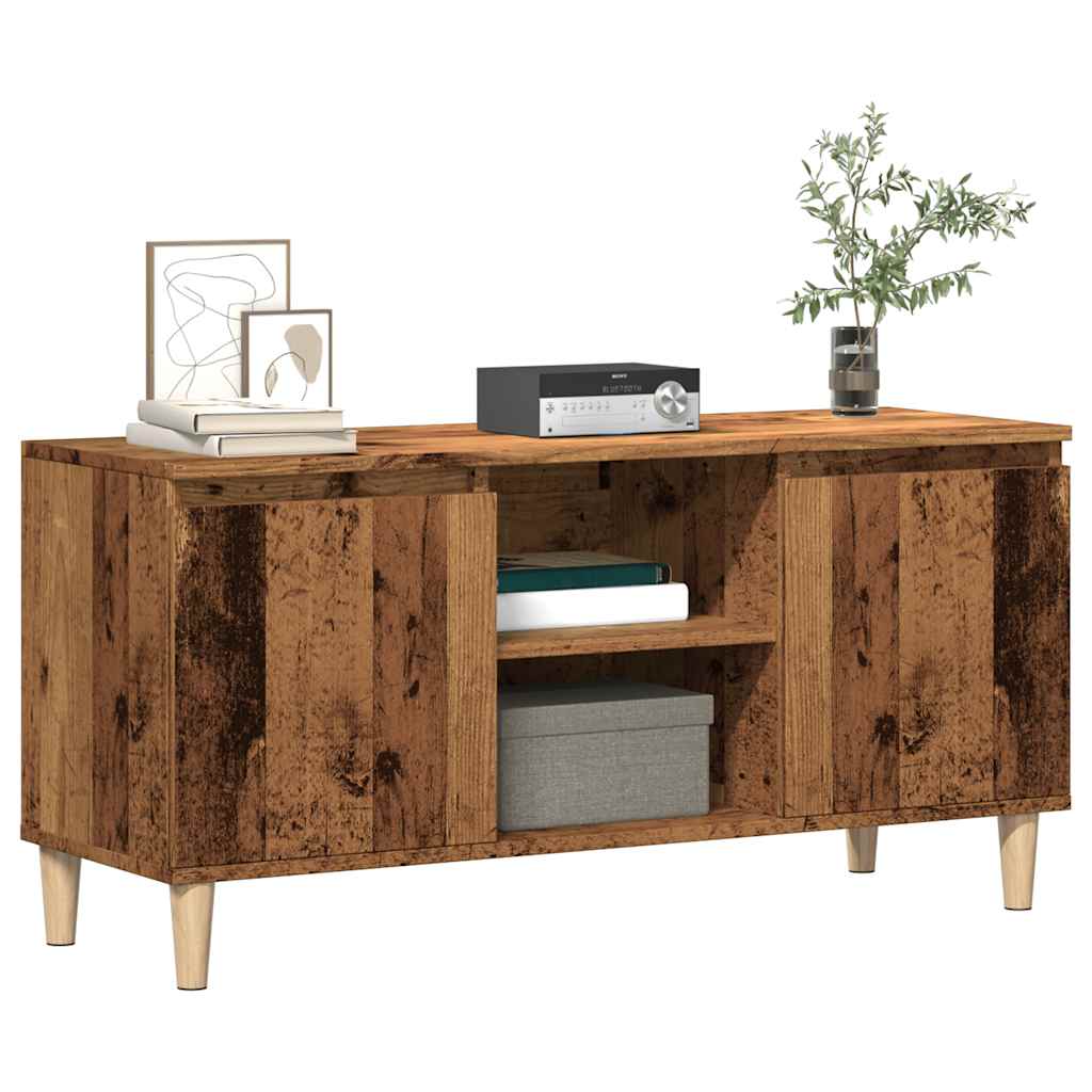 antik fa színű szerelt fa TV-szekrény 102 x 35 x 50 cm