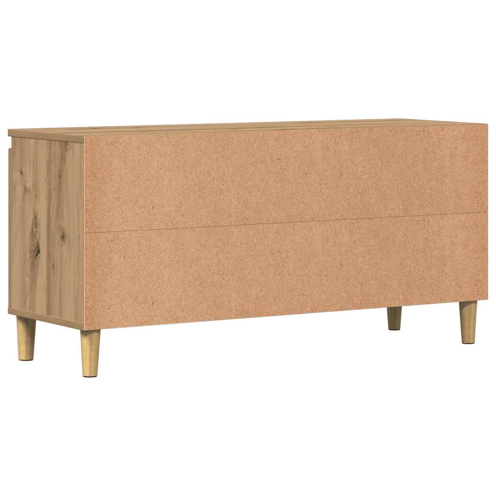 kézműves tölgy színű szerelt fa TV-szekrény 102x35x50 cm