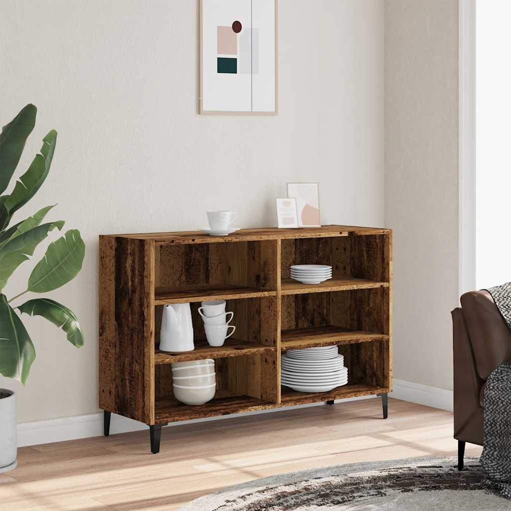 antik fa színű szerelt fa tálalószekrény 103,5 x 35 x 70 cm
