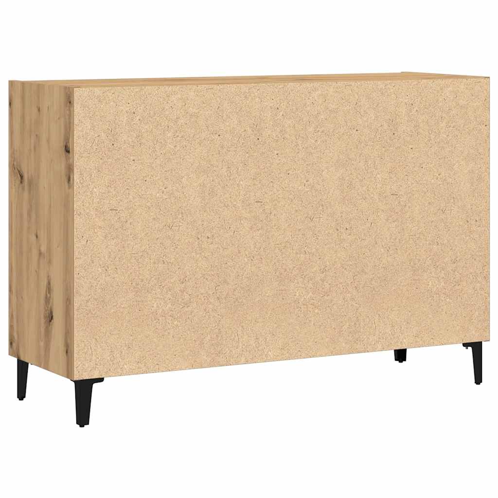kézműves tölgy színű szerelt fa tálalószekrény 103,5x35x70 cm