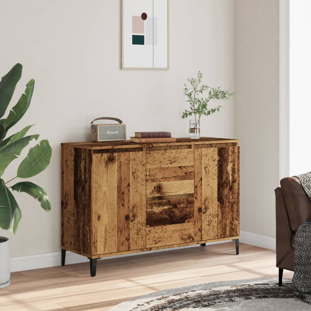 antik fa színű szerelt fa tálalószekrény 102 x 35 x 70 cm