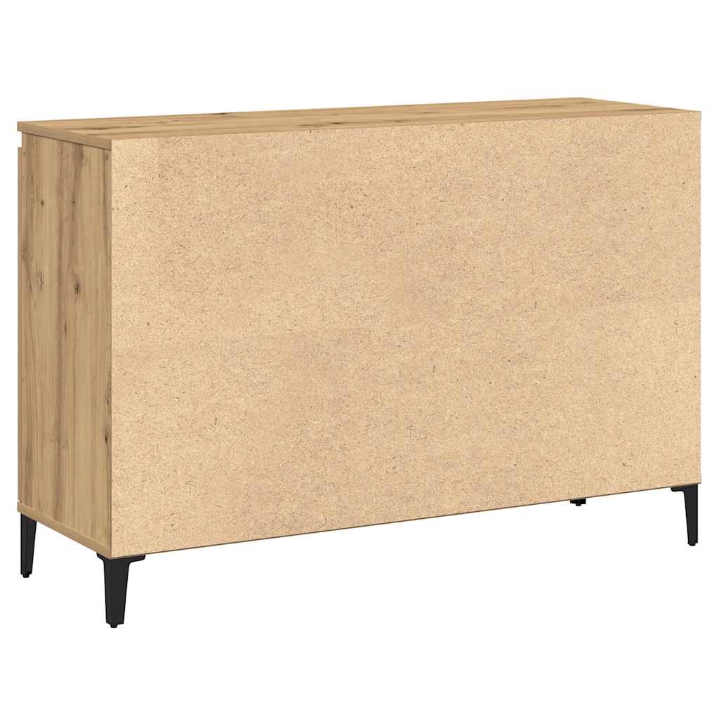 kézműves tölgy színű szerelt fa tálalószekrény 102 x 35 x 70 cm
