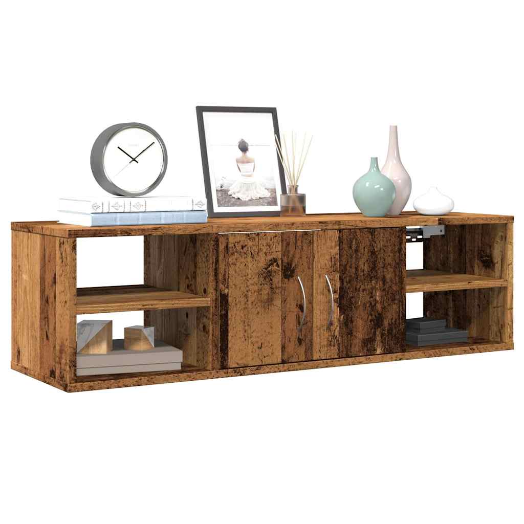 antik fa színű szerelt fa faliszekrény 101x30x29 cm