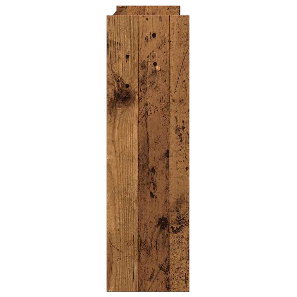 antik fa színű szerelt fa fali cipőszekrény 80 x 18 x 60 cm
