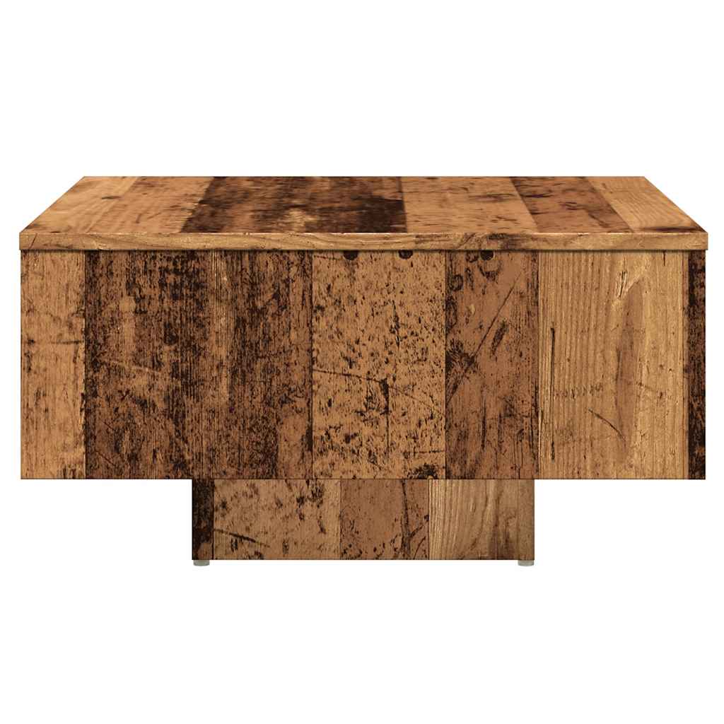 antik fa színű szerelt fa dohányzóasztal 60 x 60 x 31,5 cm