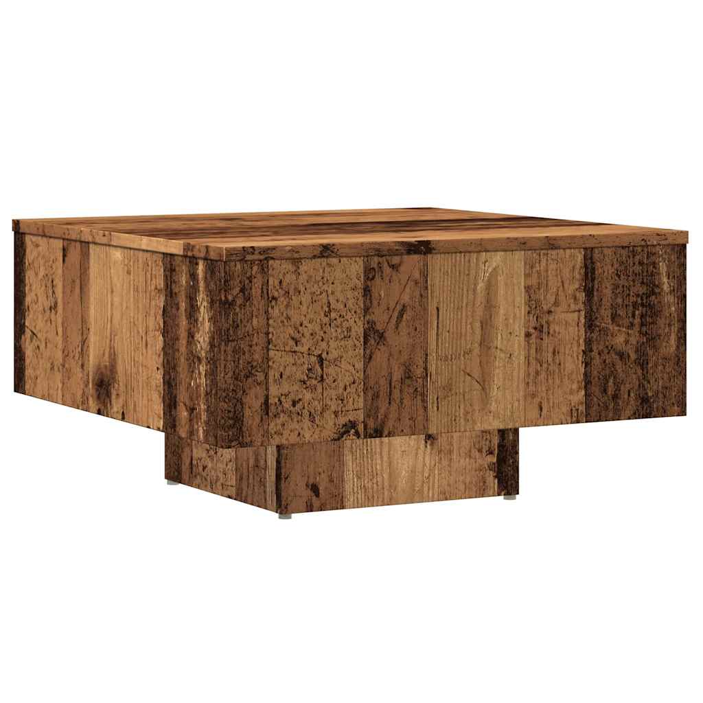 antik fa színű szerelt fa dohányzóasztal 60 x 60 x 31,5 cm