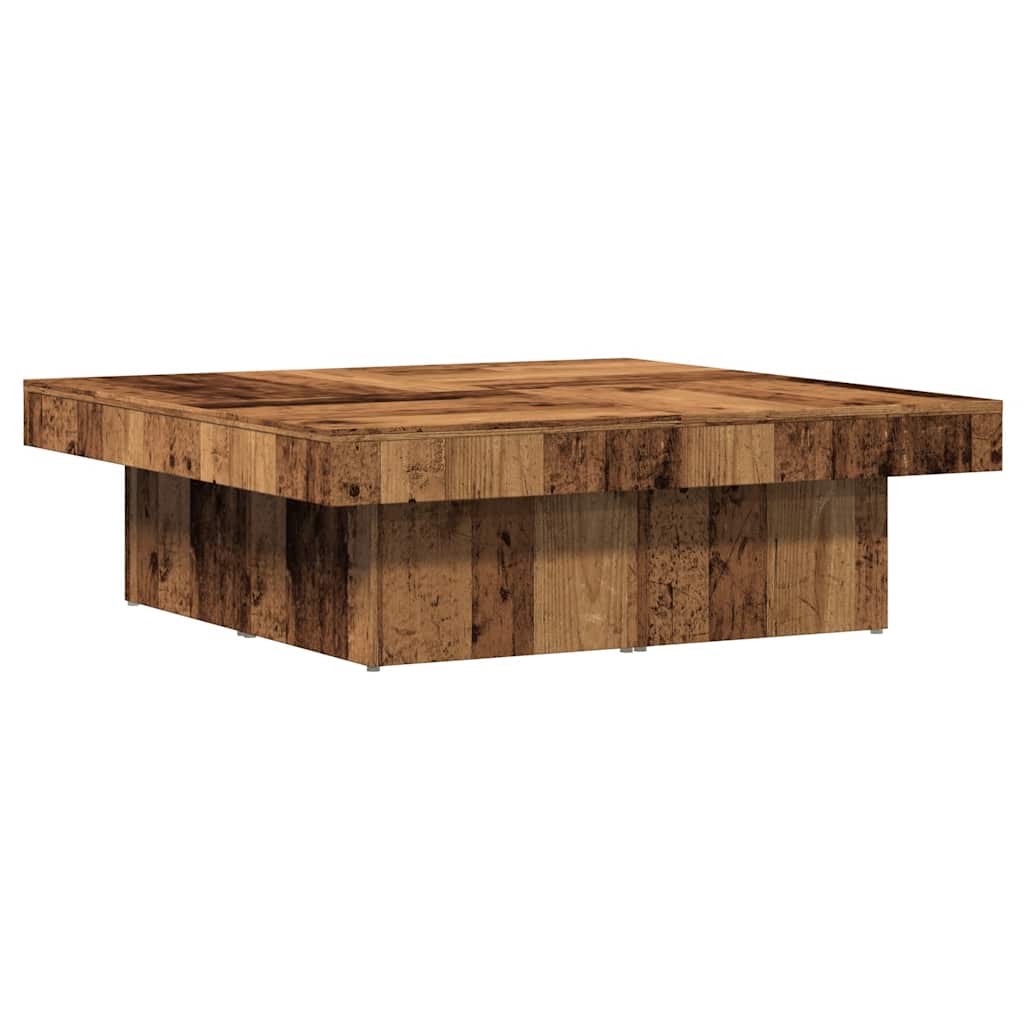 antik fa színű szerelt fa dohányzóasztal 90 x 90 x 28 cm