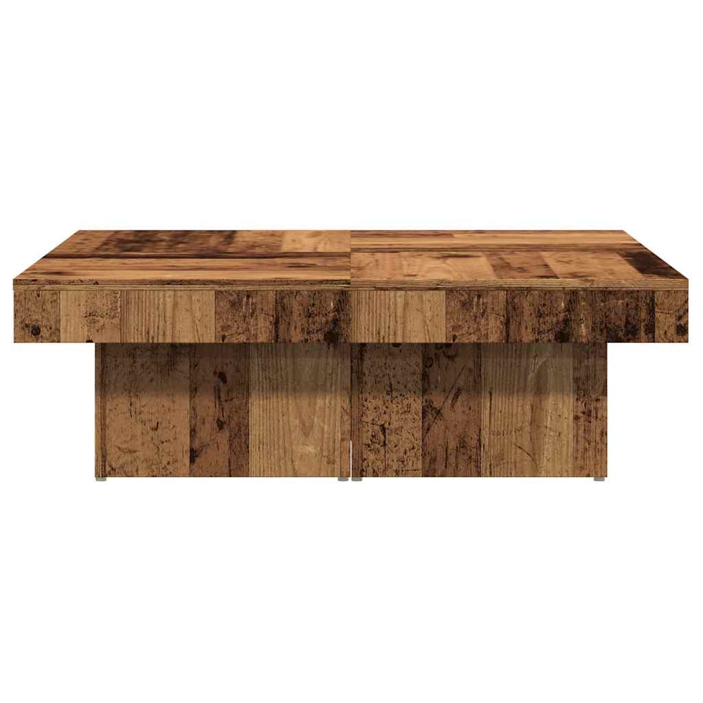 antik fa színű szerelt fa dohányzóasztal 90 x 90 x 28 cm