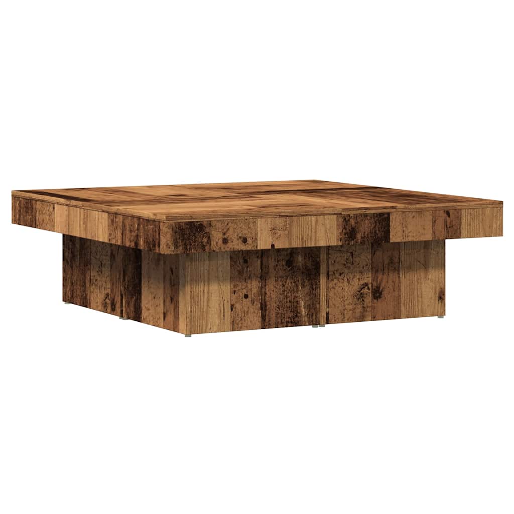 antik fa színű szerelt fa dohányzóasztal 90 x 90 x 28 cm