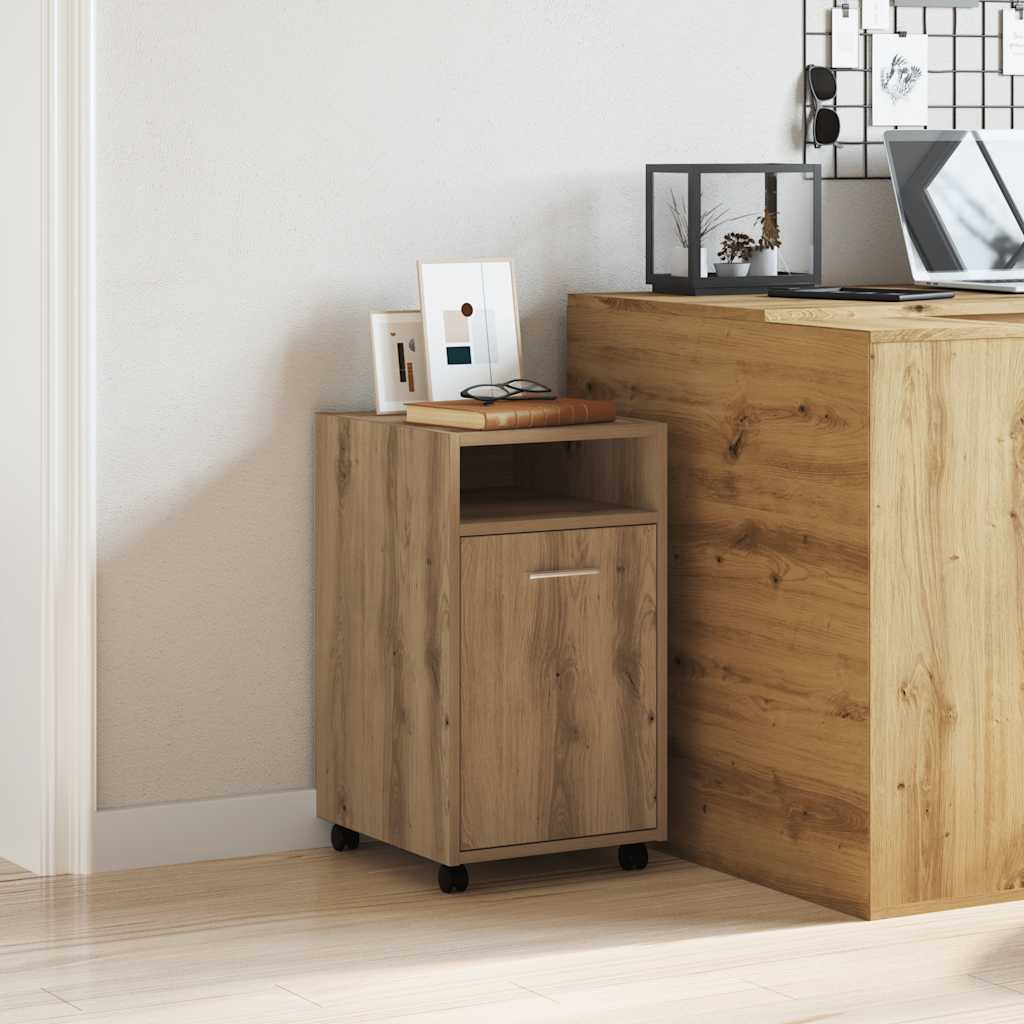 szekrény kerekekkel Artisan tölgy Gépi úton előállított fa