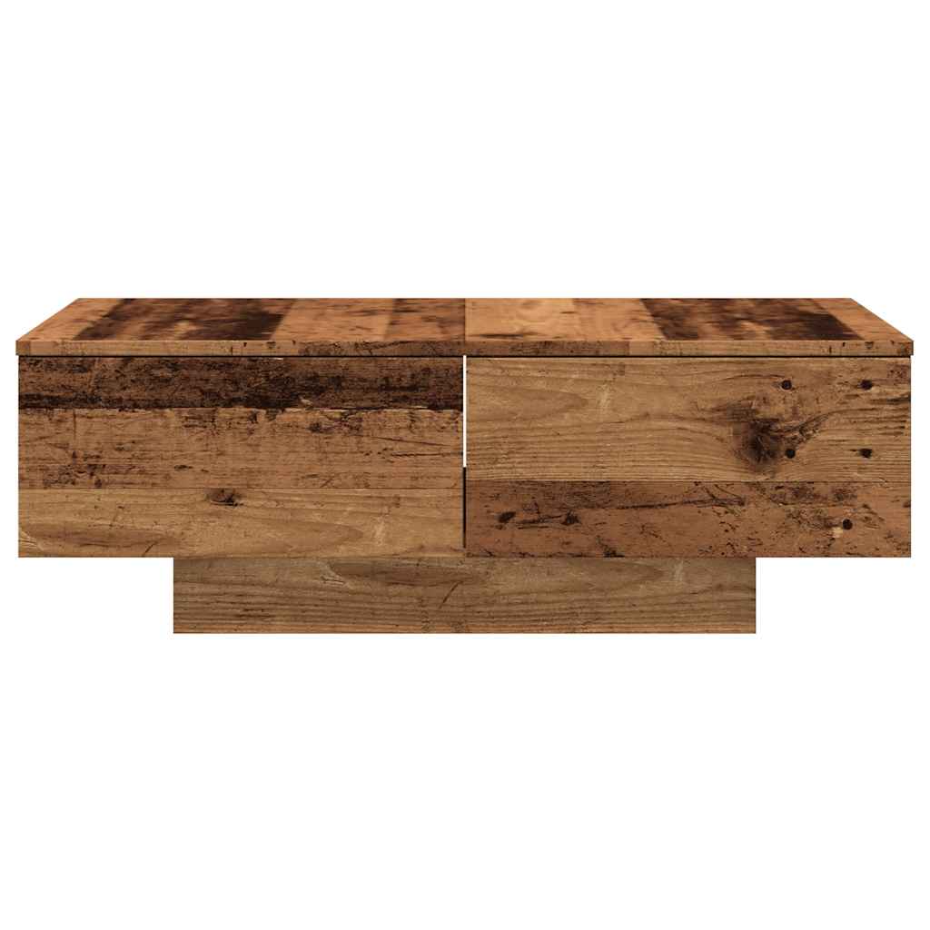 antik fa színű szerelt fa dohányzóasztal 90 x 60 x 31 cm