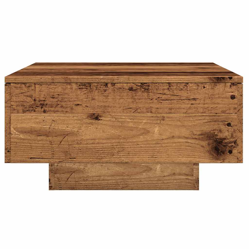antik fa színű szerelt fa dohányzóasztal 90 x 60 x 31 cm