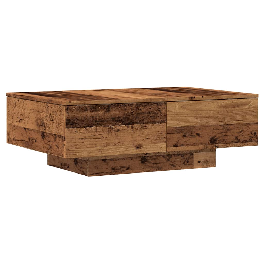 antik fa színű szerelt fa dohányzóasztal 90 x 60 x 31 cm